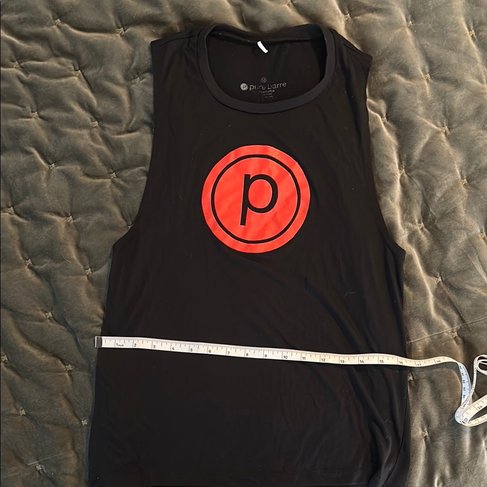 Pure Barre Black Tank Top with Red Logo